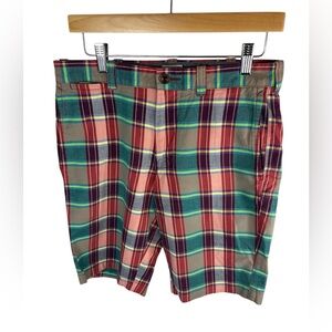 J Crew Indian Madras men’s plaid preppy‎ cotton shorts size 29